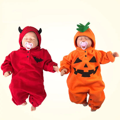 Baby Fleece Costume for Halloween - Pumpkin Onesie