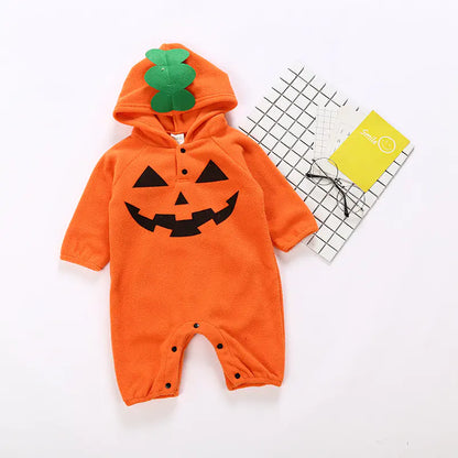 Baby Fleece Costume for Halloween - Pumpkin Onesie