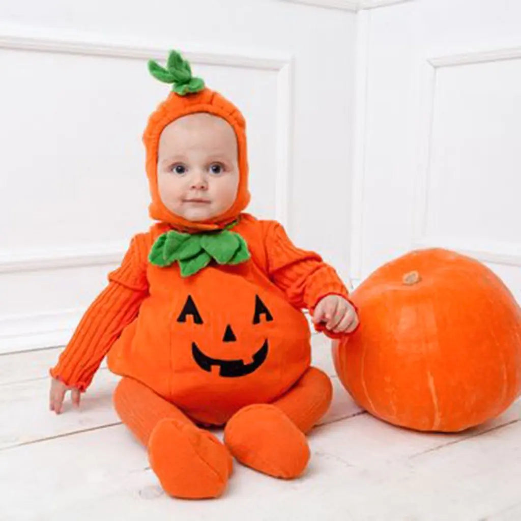 Baby Pumpkin Costume Jumpsuit for Halloween Cosplay