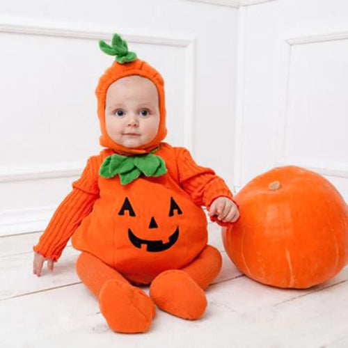 Baby Pumpkin Costume Jumpsuit for Halloween Cosplay