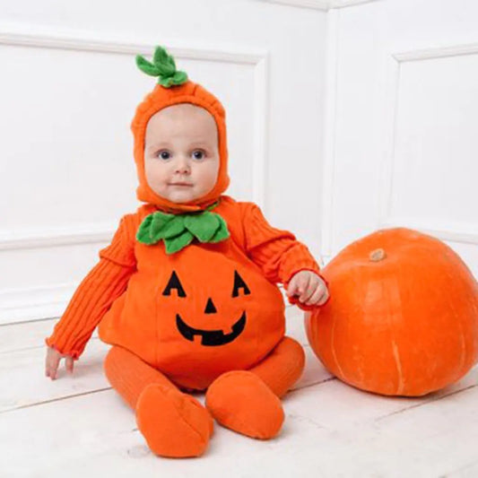 Baby Pumpkin Costume Jumpsuit for Halloween Cosplay