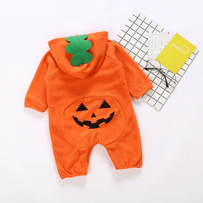 Baby Fleece Costume for Halloween - Pumpkin Onesie